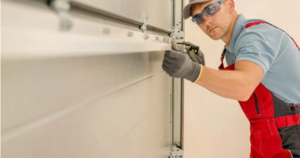 Precision measuring for garage door alignment.