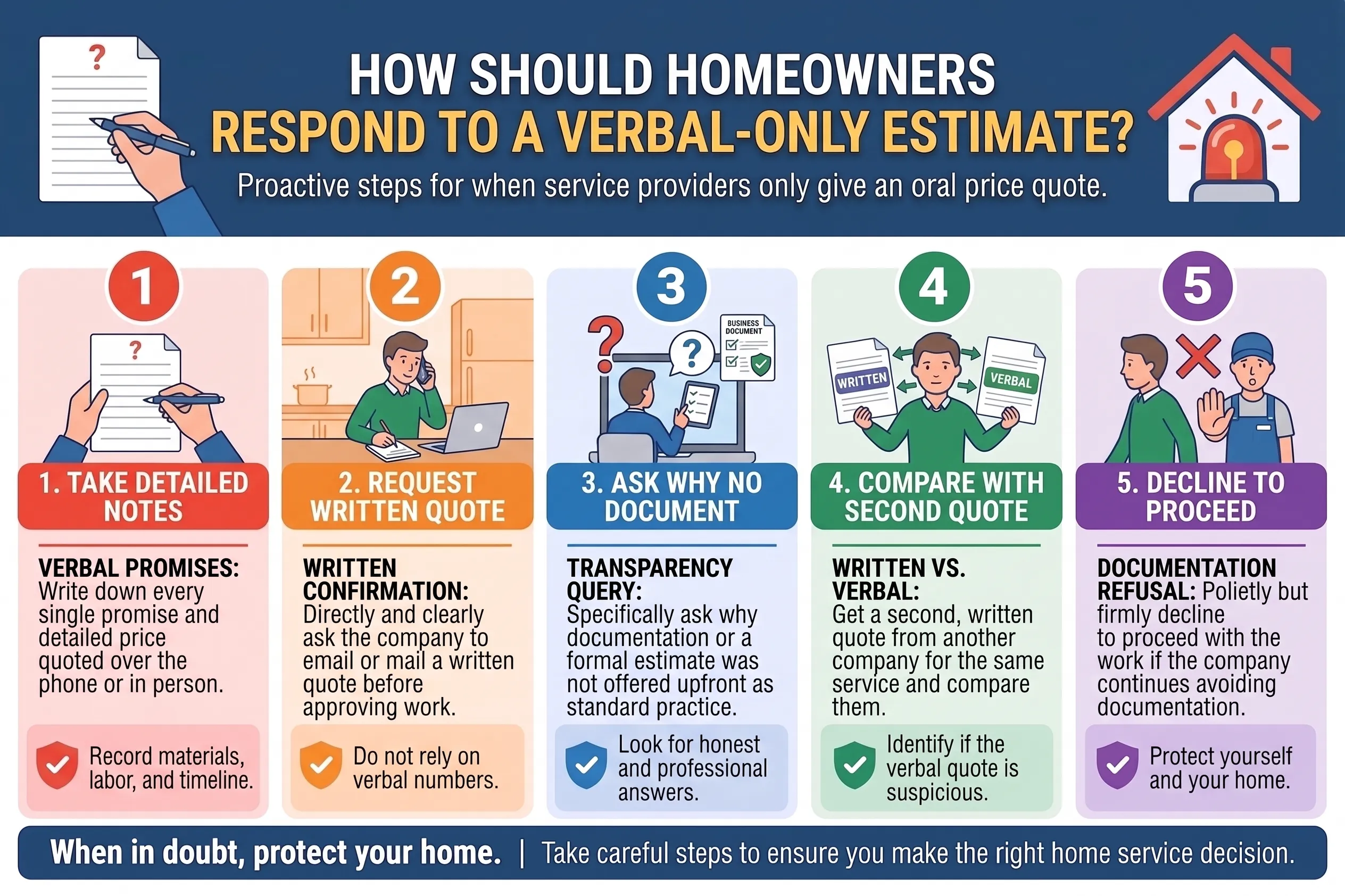 How Should Homeowners Respond to a Verbal-Only Estimate?