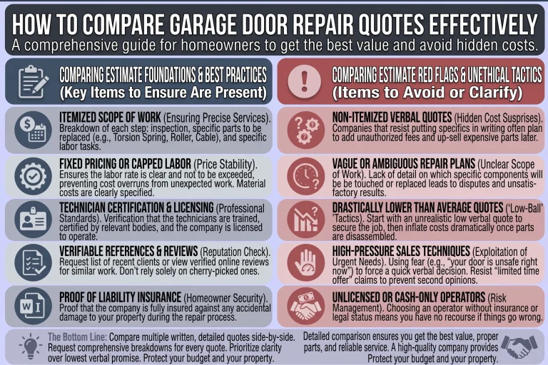 How to Compare Garage Door Repair Quotes Effectively